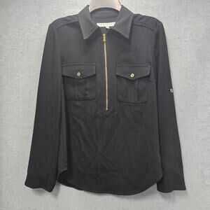 Trina Turk Henley Half Zip Pullover Top Size Small